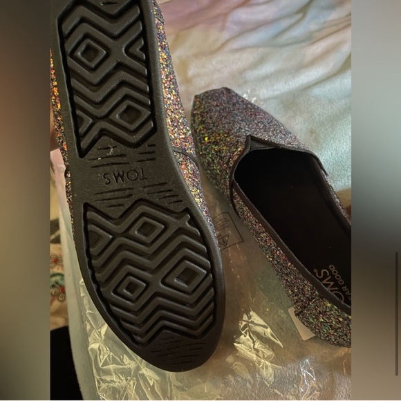 Toms Womens Alpargata Black Chunky Glitter Slip-on Shoe Size 8 - Picture 8 of 10